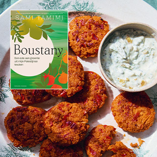 Couscousfritters met yoghurt met ingelegde citroen